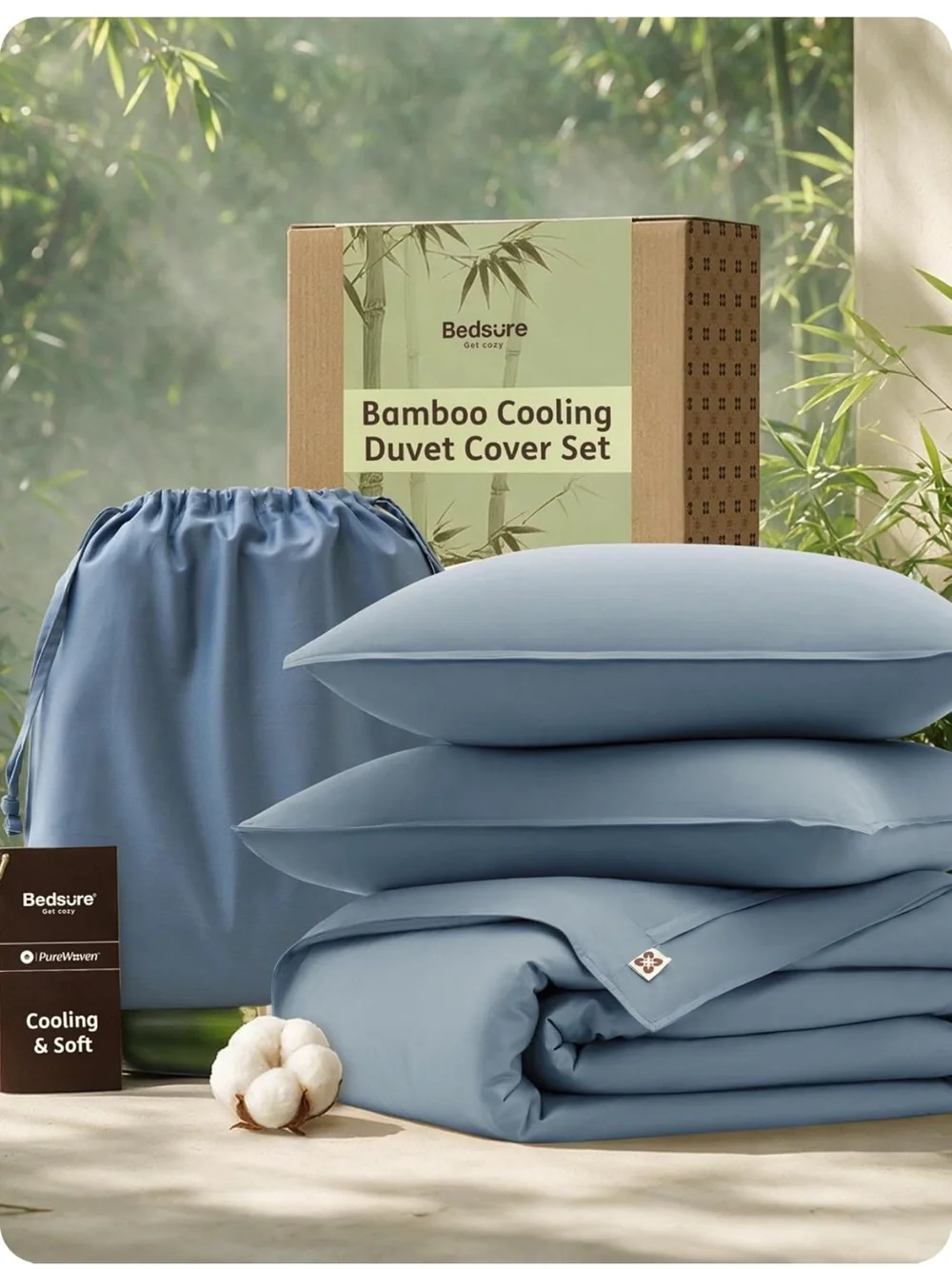 Bedsure PureWoven Cooling Duvet Cover, Ideal for Hot Sleepers, Queen Size